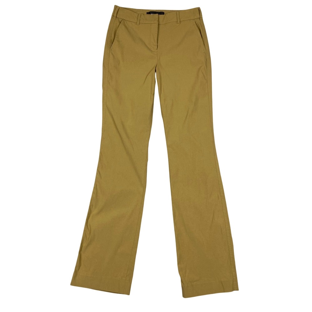 White House Black Market Ines Slim Boot Mid Rise Trousers Pants Womens 0 Tan